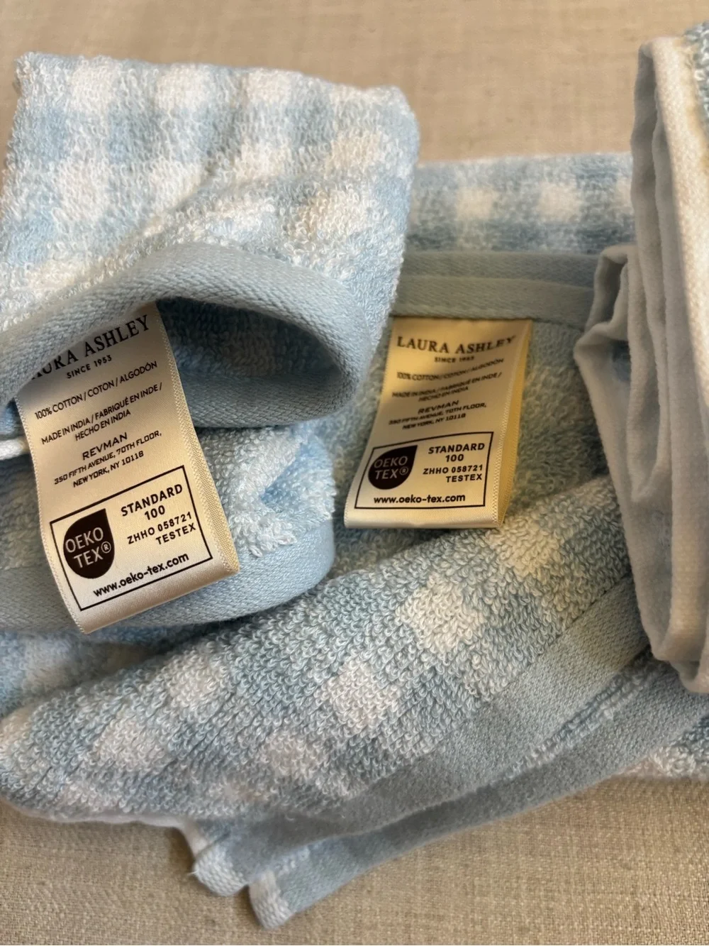 Laura Ashley - Bath Towels, Absorbent & Fade Resistant Cotton Ginny Blue,3-Piece